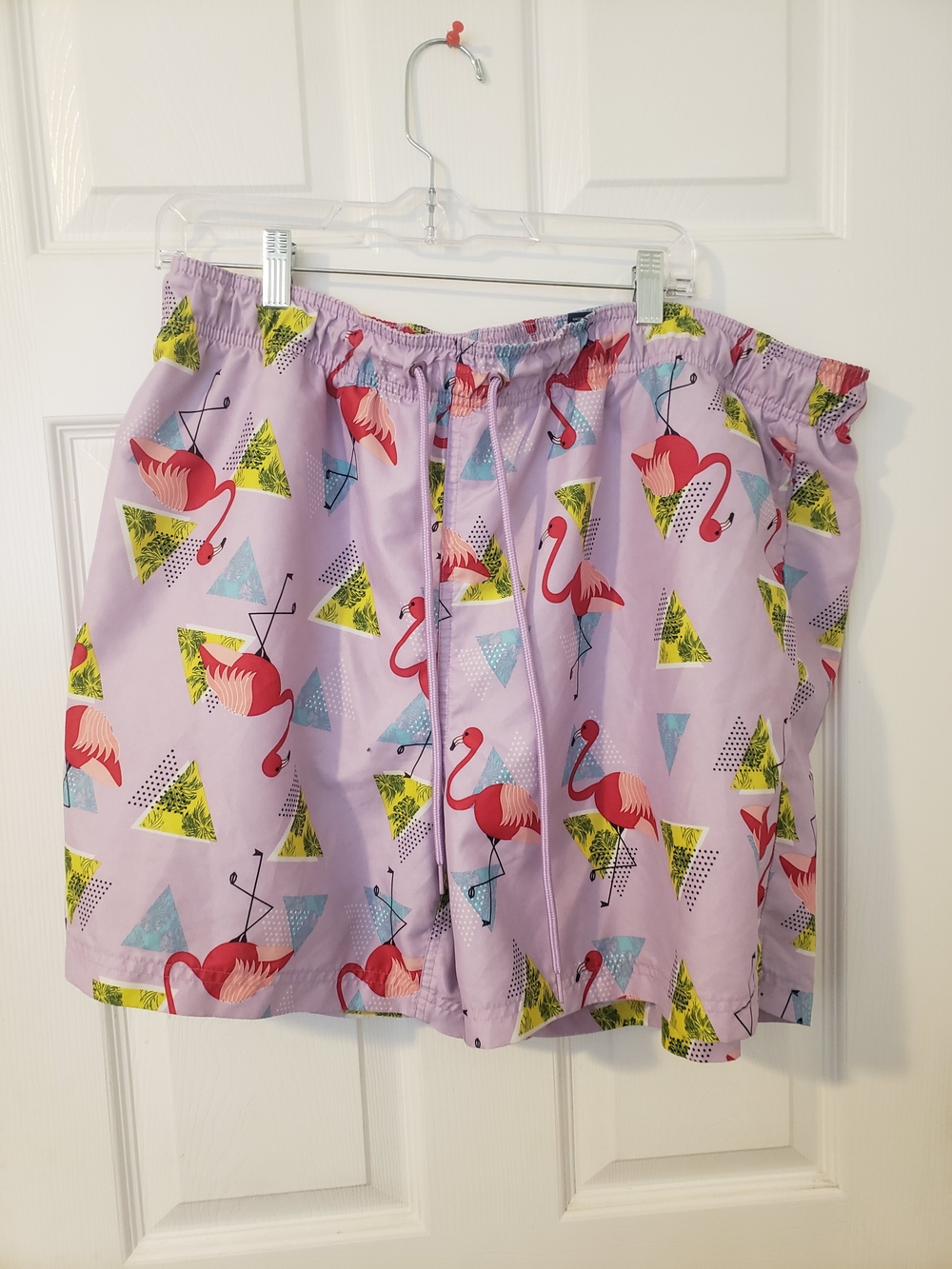 George Lavender Flamingo Print Shorts